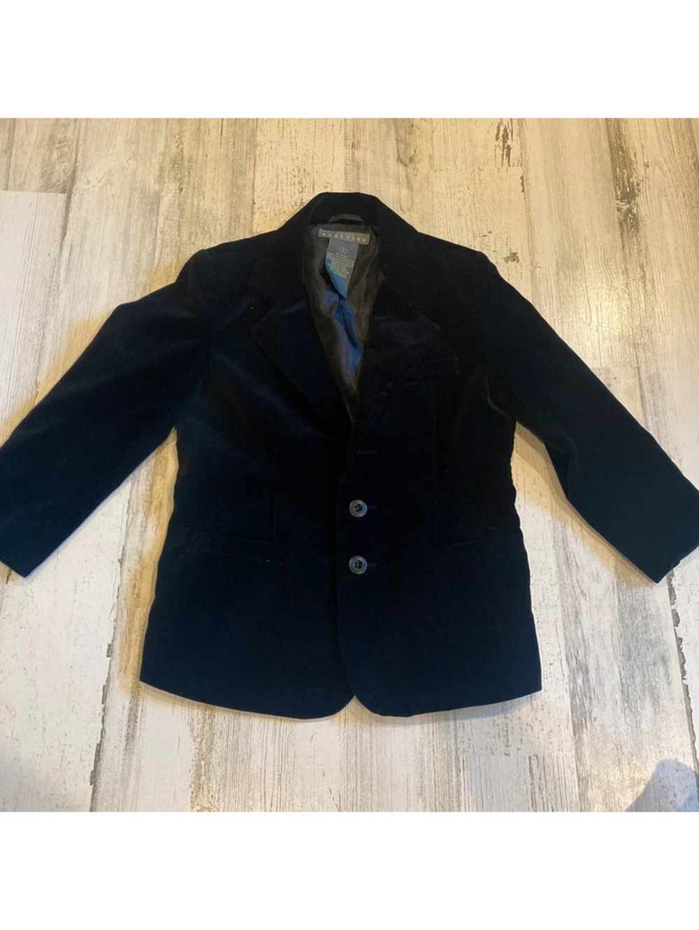 Geoffrey Beene Reaction Black Velvet Blazer Sport Coat Boys Youth Size 4